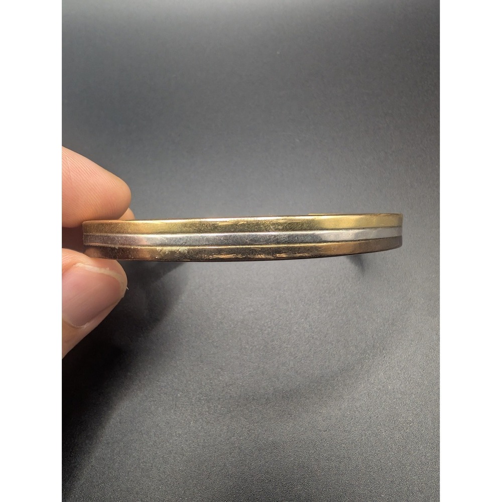 Cuff Bracelet 24K Gold Electroplated Magnetic XL Mens Yellow Gold Jewelry